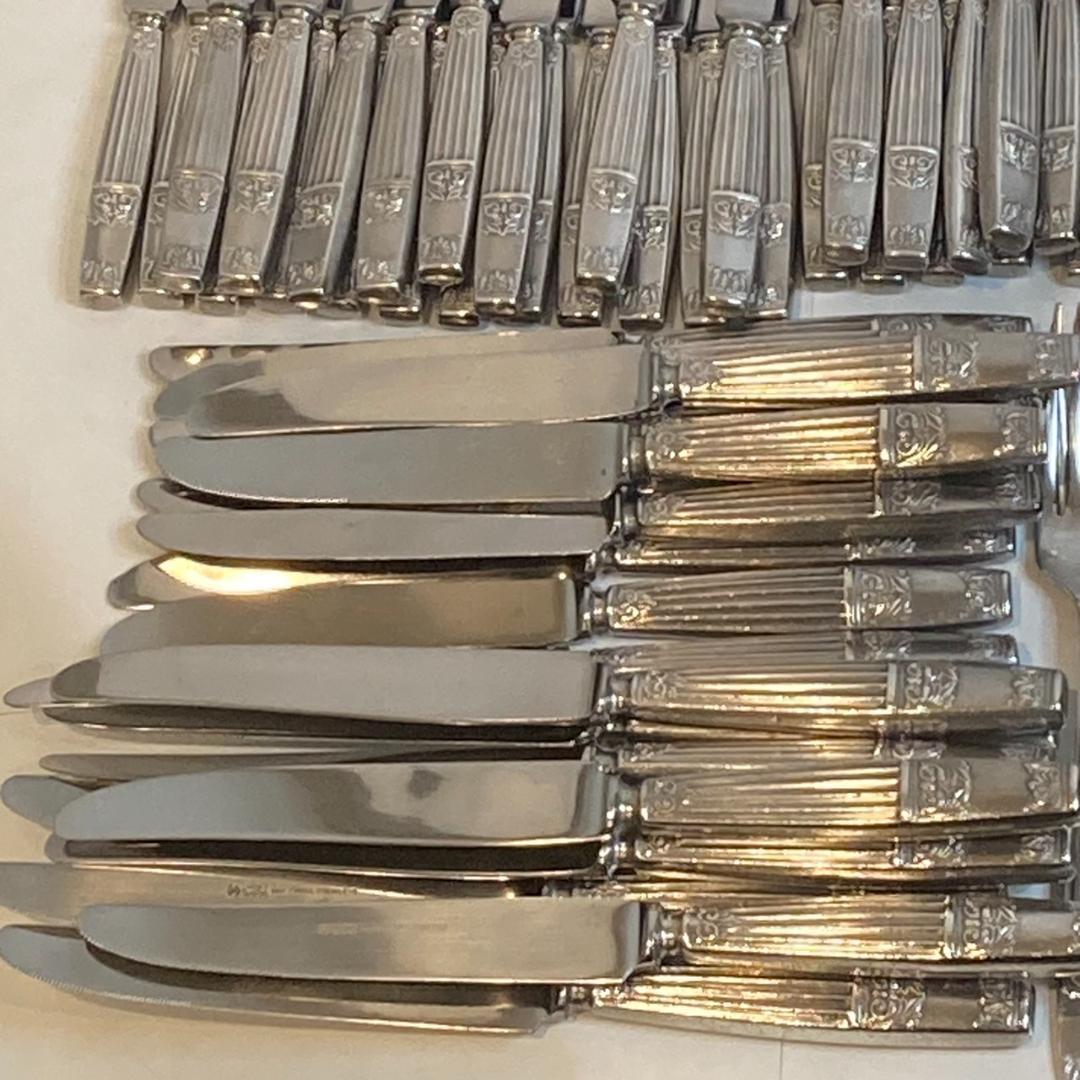 ラッキーウッド シルバープレート ステンレス カトラリー 100点セット 食器