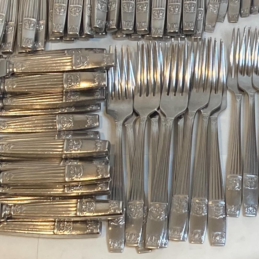 ラッキーウッド シルバープレート ステンレス カトラリー 100点セット 食器