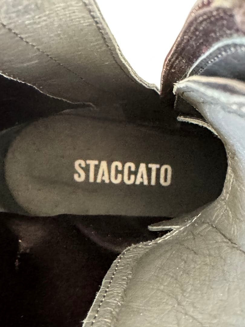 STACCATO（スタッカート） ムーンフラワリーレースアップブーツ BLK