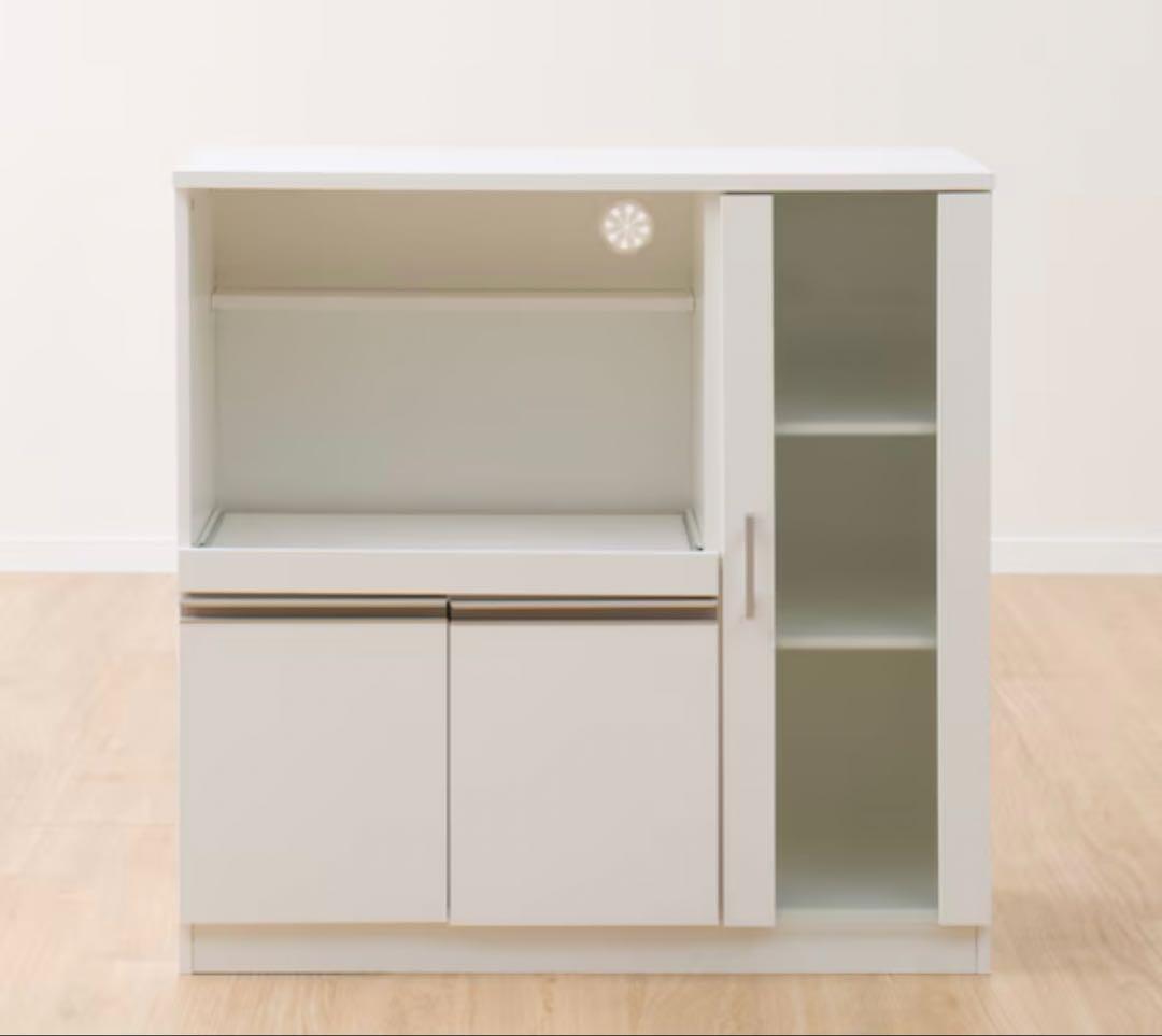 ホワイト レンジボード 幅90cm