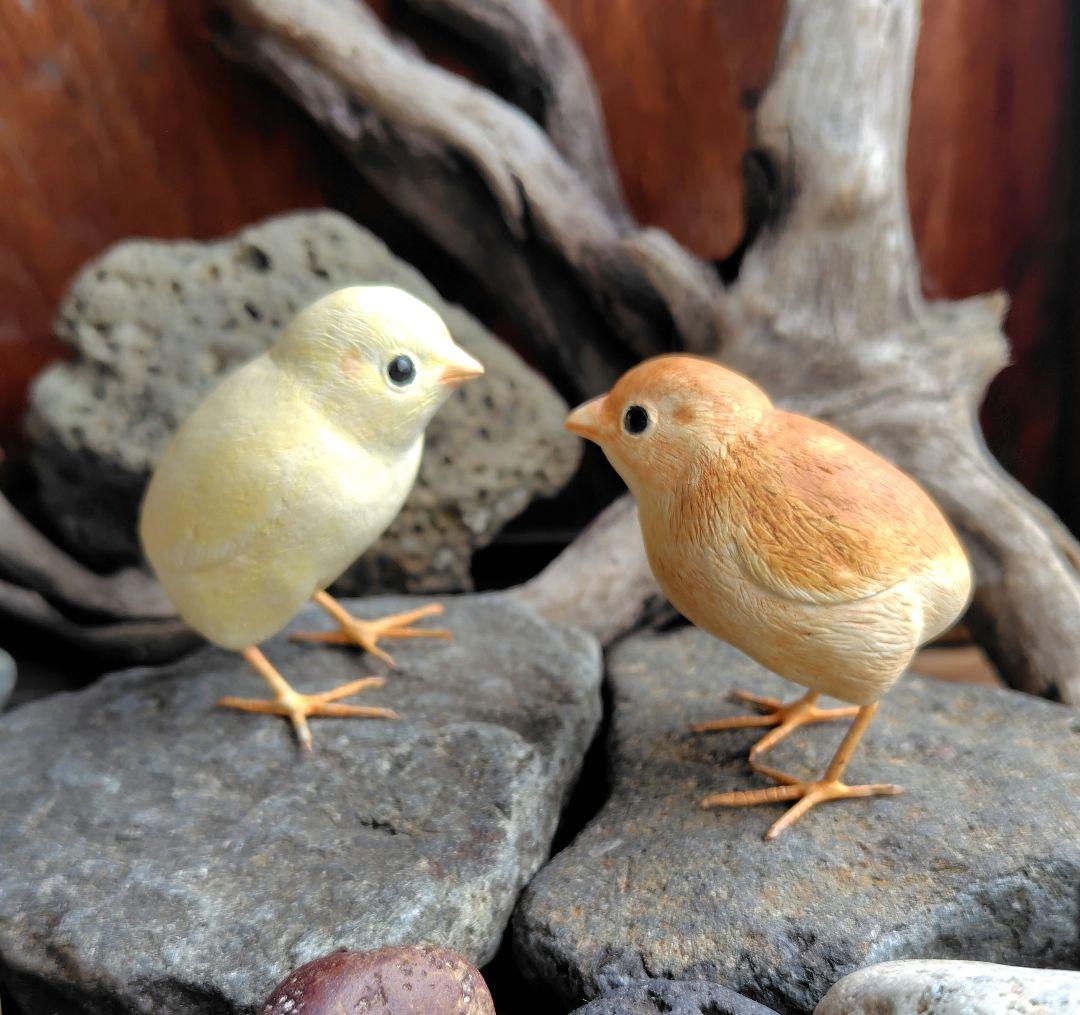 バードカービング ヒヨコ 木彫り