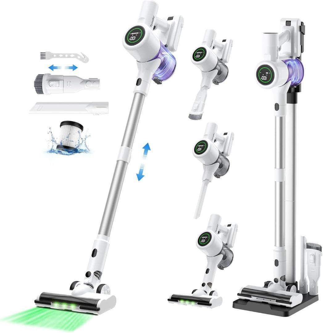 掃除機 コードレス 除菌機能 自立式 85000Pa LEDライト ハンディ