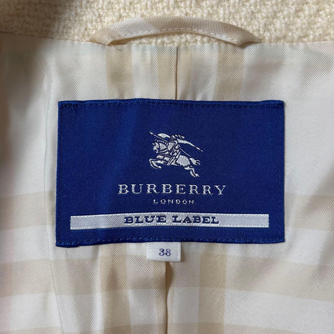 バーバリーブルーレーベル ツイード フレア袖 Aライン コート 38