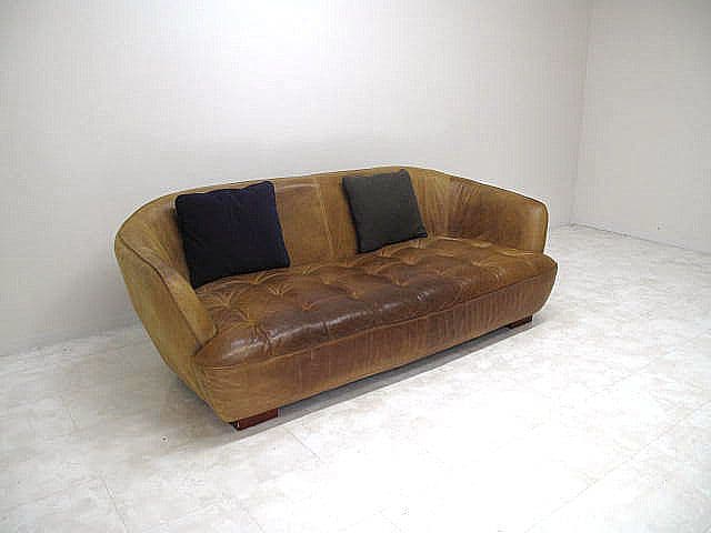 クラッシュゲート 「オピアム」 本革3人掛けソファ　 約38.5万