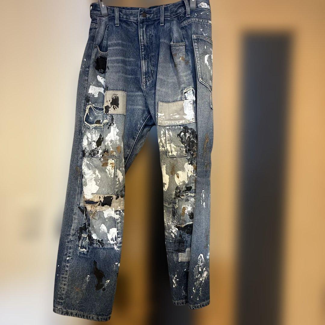 glamb アンプラグドアトリエワイドデニム S ブルー　ワイドデニム