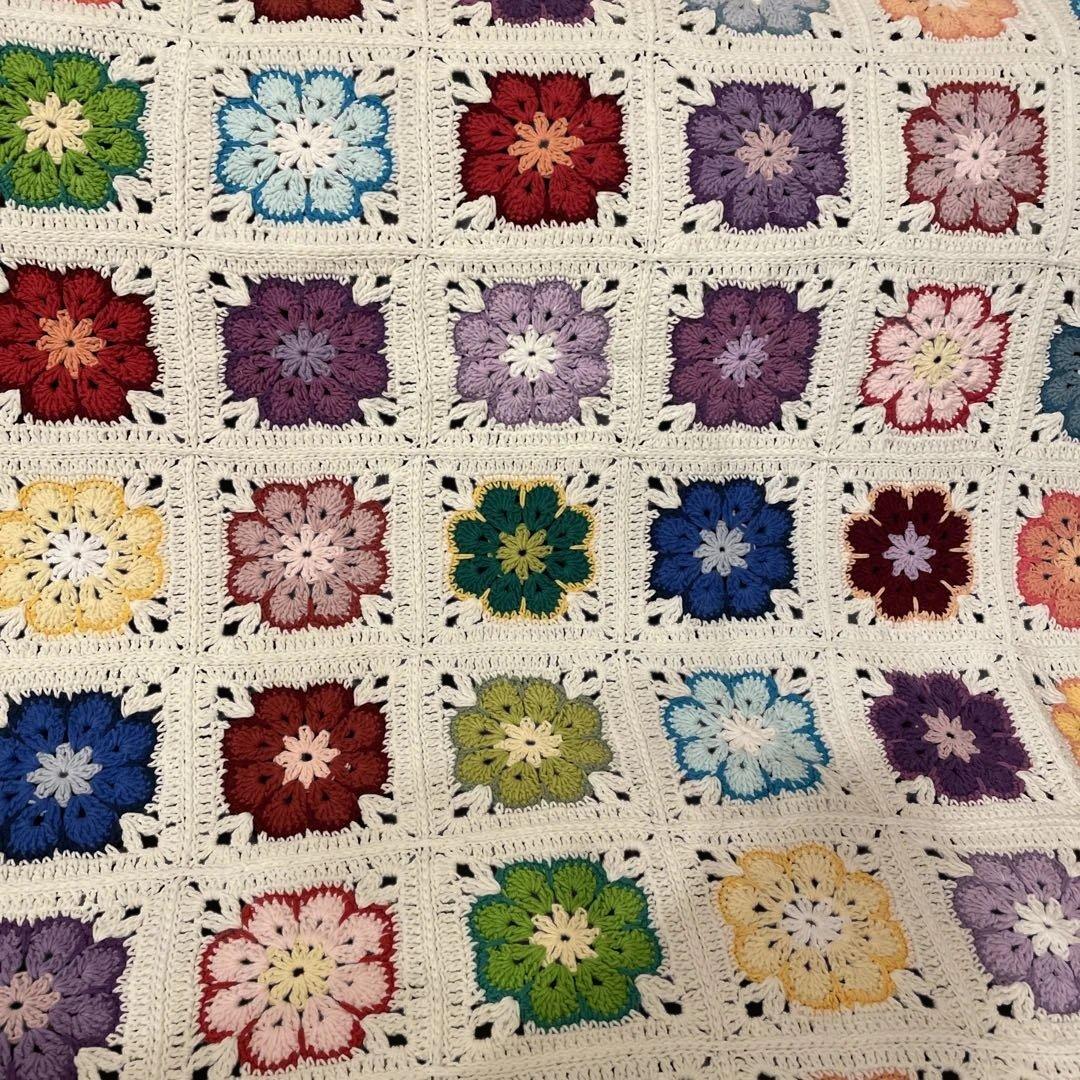 ハンドメイド　アフリカンフラワー　モチーフ　コットン