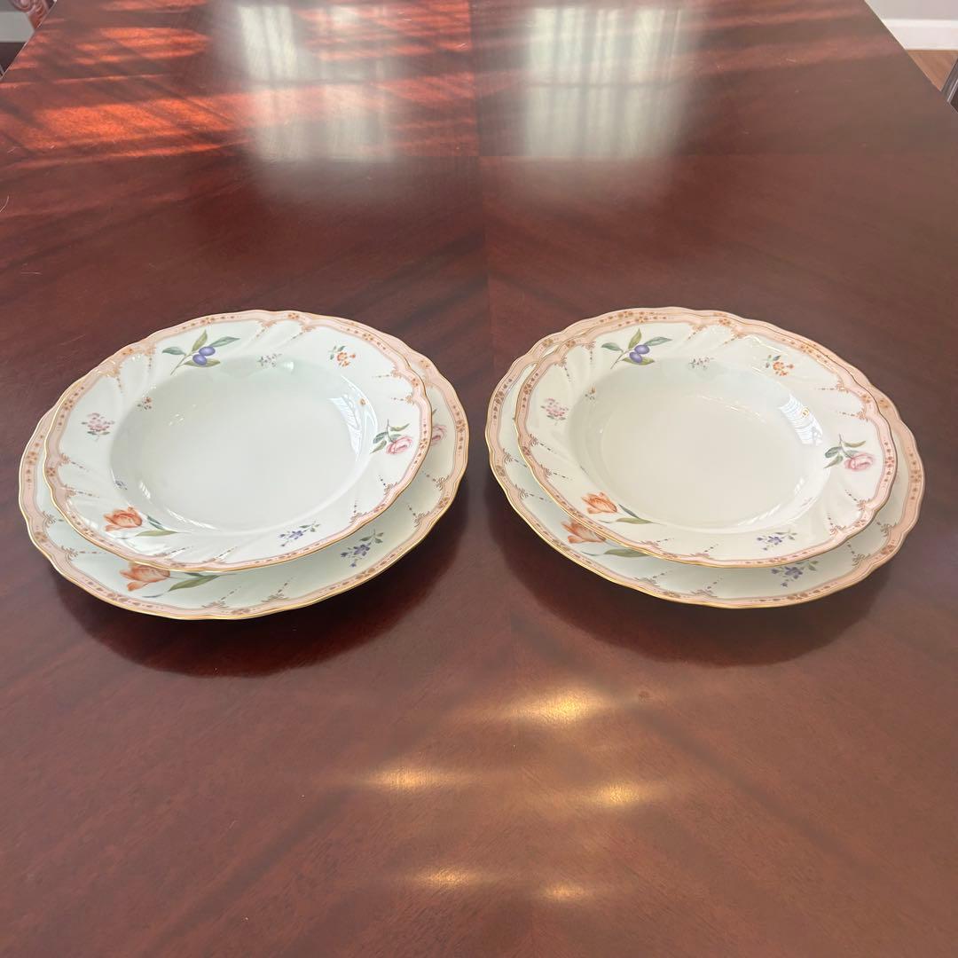 美品！ノリタケ メゾンフルール ディナー&スーププレート4枚セット