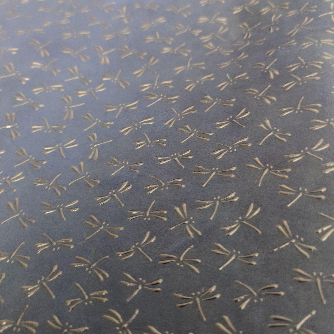 新品未使用 箱入り 印伝 　甲州印伝 印傳屋 　合切袋（大）　巾着　とんぼ　紺