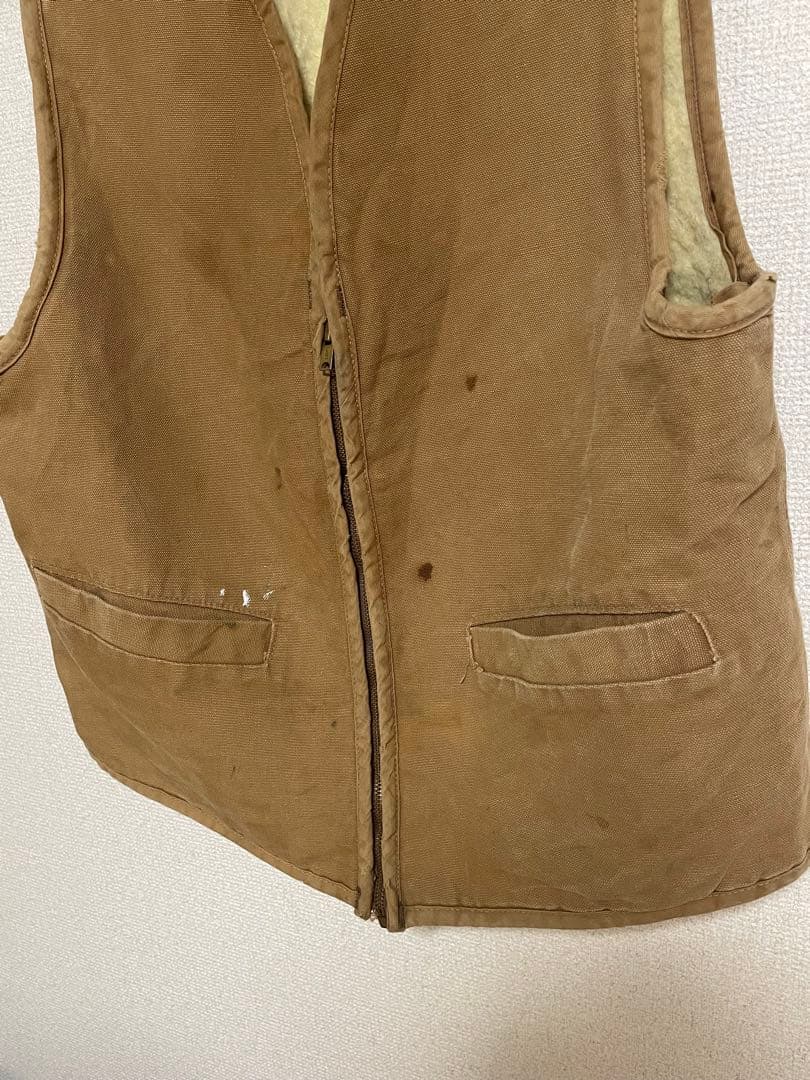 80s 90s CarHartt DUCK BOA VEST 裏地ボア