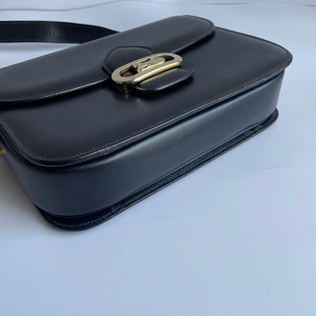 ✨極美品✨　CELINE ショルダーバッグ　馬車金具　紺　レザー　ビンテージ