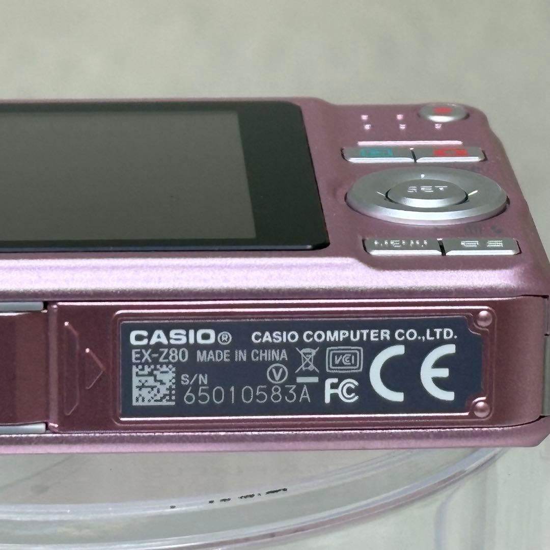 CASIO カメラ　エクシリム　EX-Z80 充電器　箱　ピンク コンデジ　可動