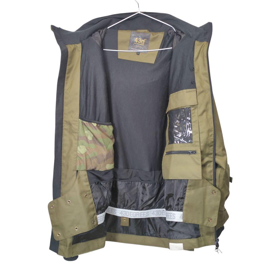 ✨️43d 43DEGREES スノーボードウェア ジャケット カモフラ L