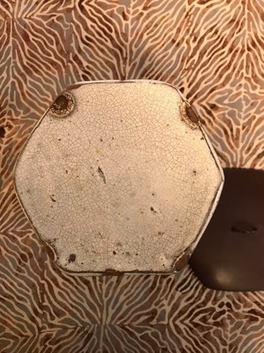 水指　茶道　茶道具　六角　骨董　陶器　日本美術