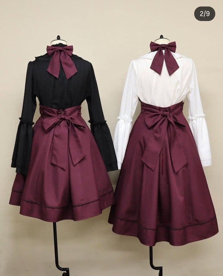 アンティークバックルホルダーリボンジャンパースカート/ブラウス Amavel