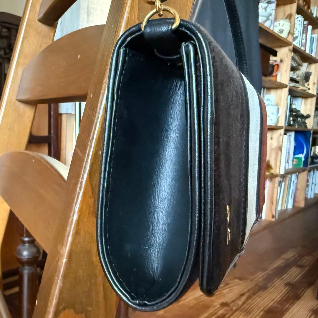 ヴィンテージロベリタディカメリーノハンドバッグ　パーティバッグ　牛革別珍　綺麗目