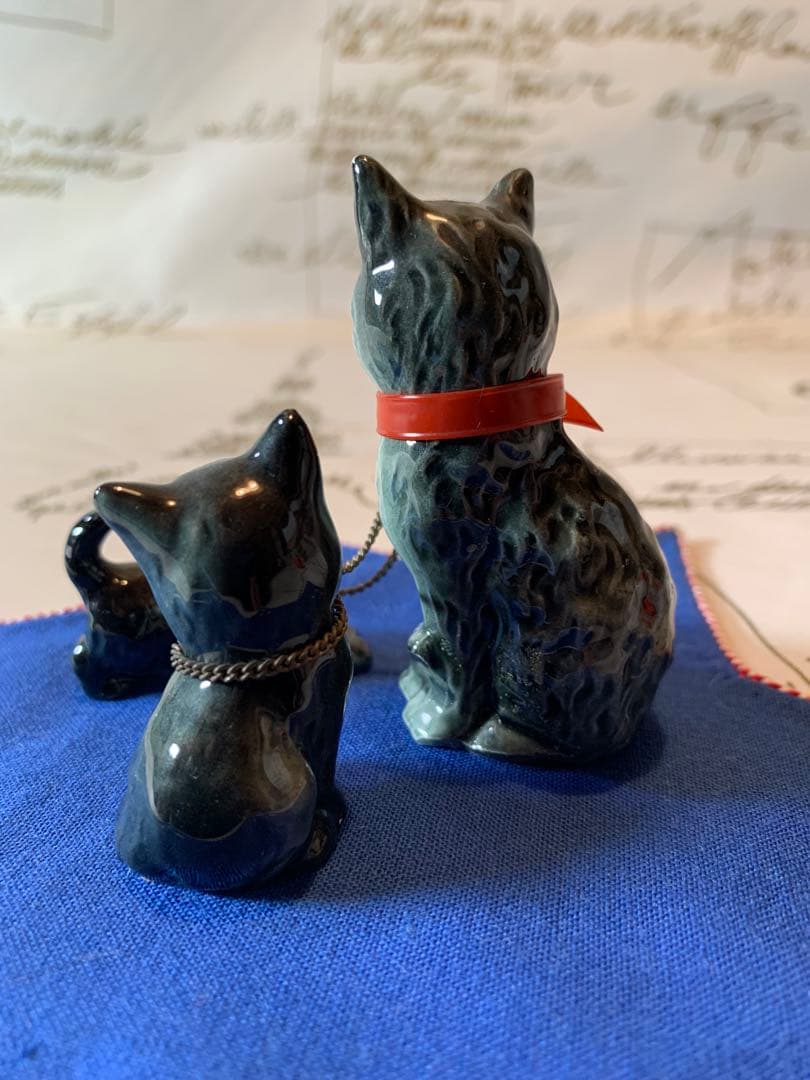 ゲーベル人形　西ドイツ製　陶器置物　レアな可愛い親子3匹セットの猫ちゃん！