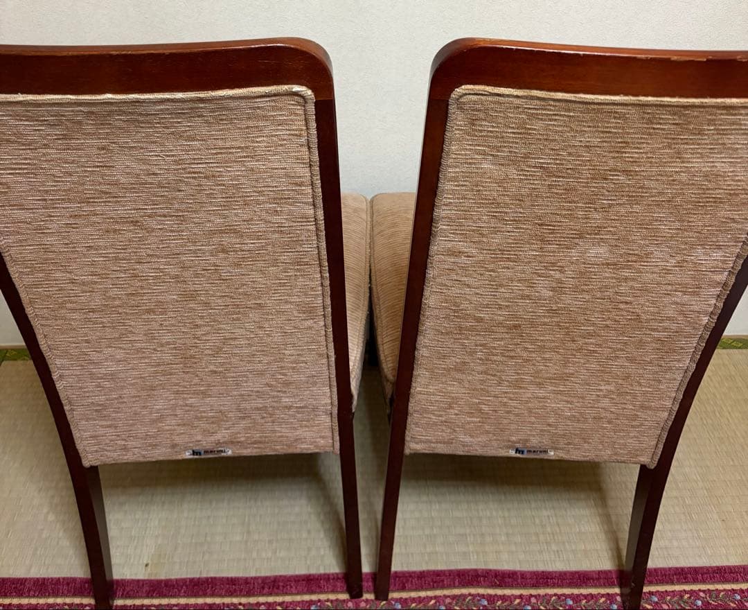 良品 maruni マルニ ストライプ柄 ダイニングチェア 2脚　埼玉引取可