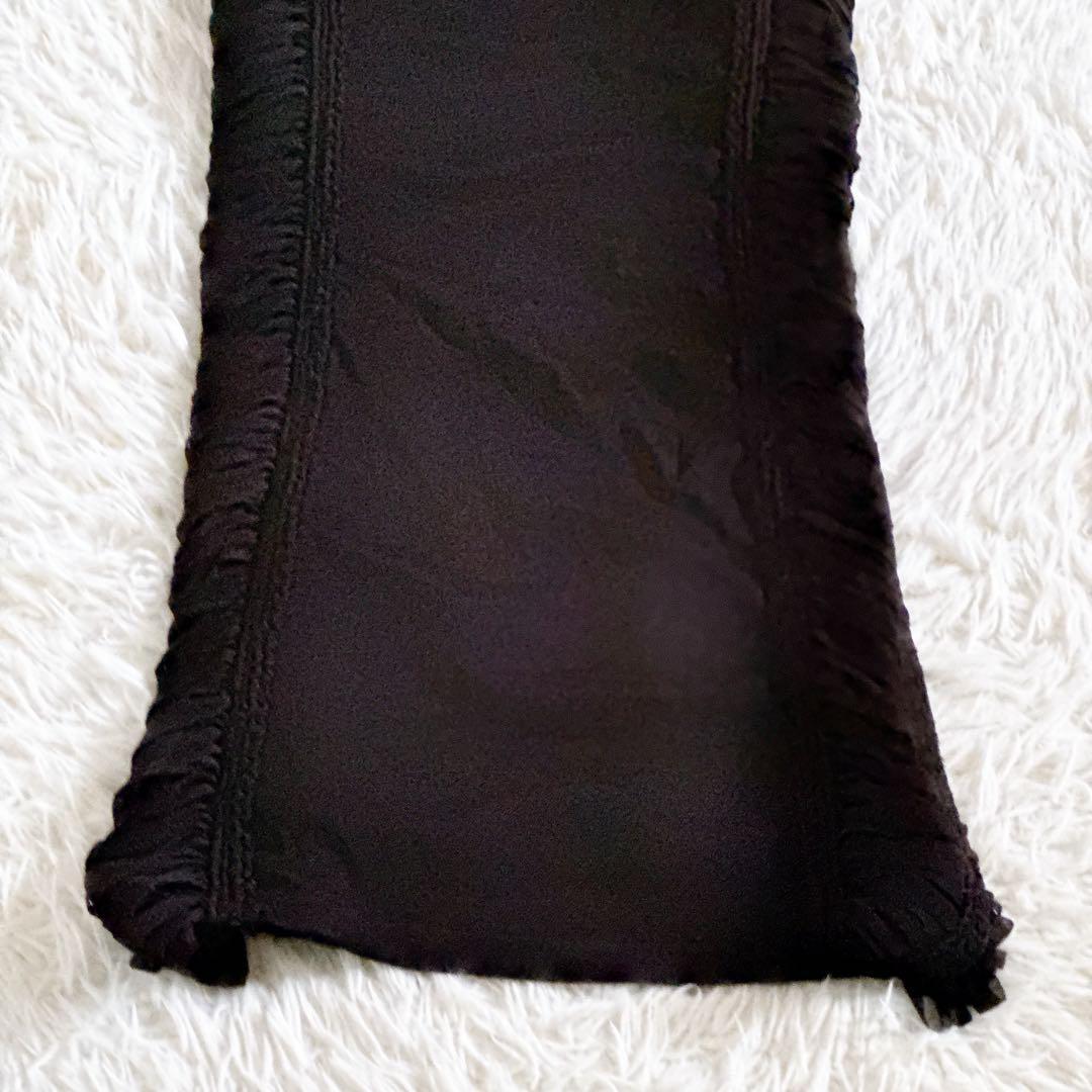 ジャンポールゴルチエ ノースリーブワンピース サイドギャザー ストレッチ素材 黒