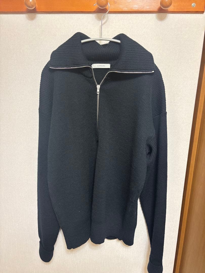 LEMAIRE ブラック ハーフジップニット　Mサイズ