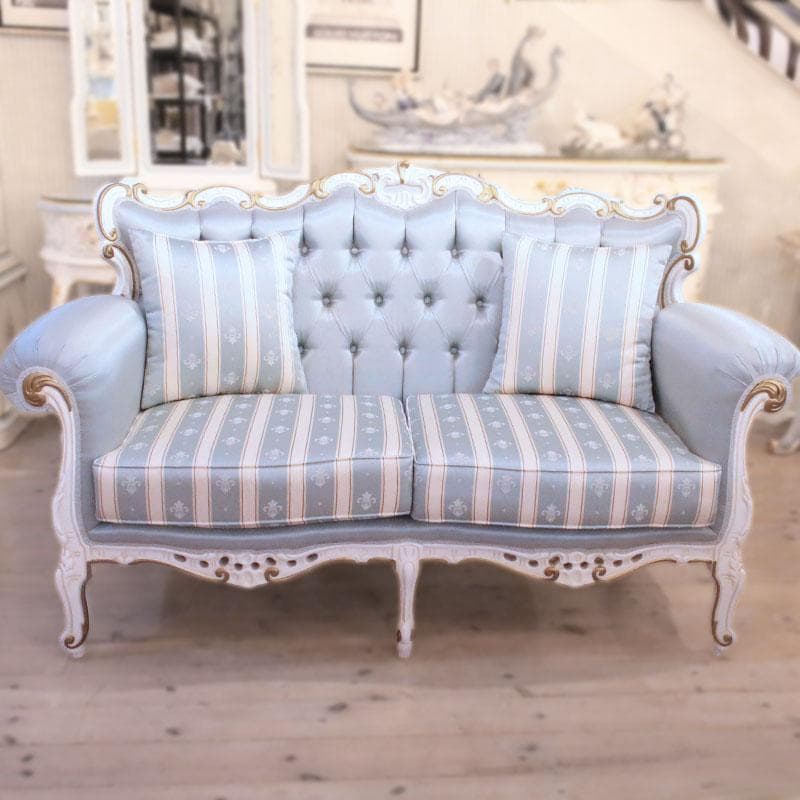 二人掛けソファ 幅190cm ロココ 白家具 ダブルソファ 602-1032