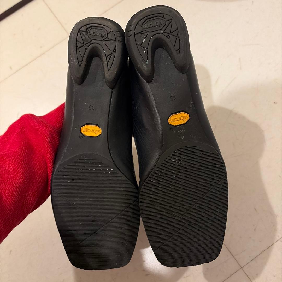 SHISEI シーセイ　SQUARE LOAFERS BLACK 36