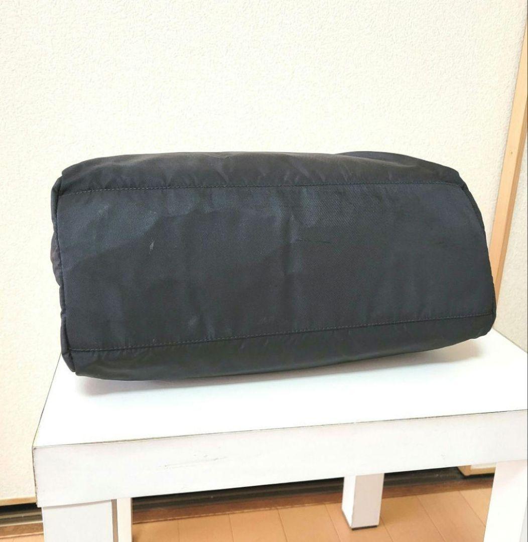 PRADAプラダ　テスート　ナイロン　ハンドバッグ　黒無地　ロゴ