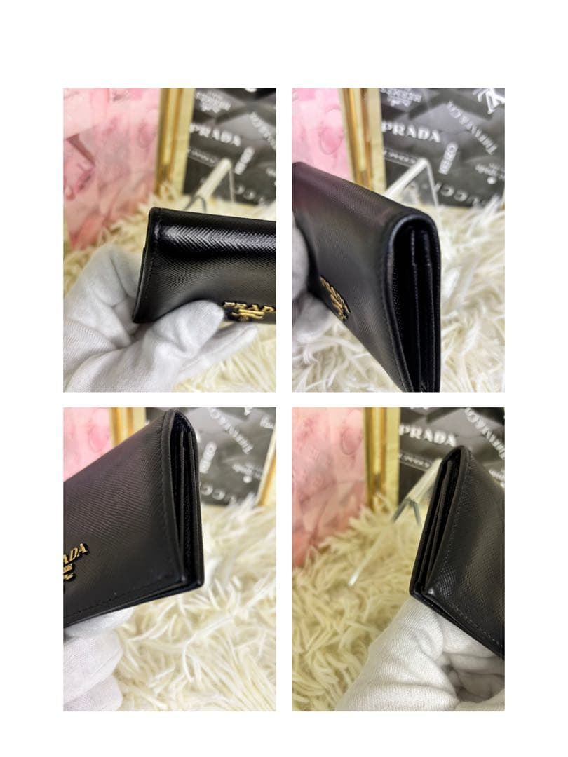美品⭐︎PRADA⭐︎プラダ⭐︎ブラックレザー⭐︎名刺入れ　カードケース⭐︎サファーノ⭐︎