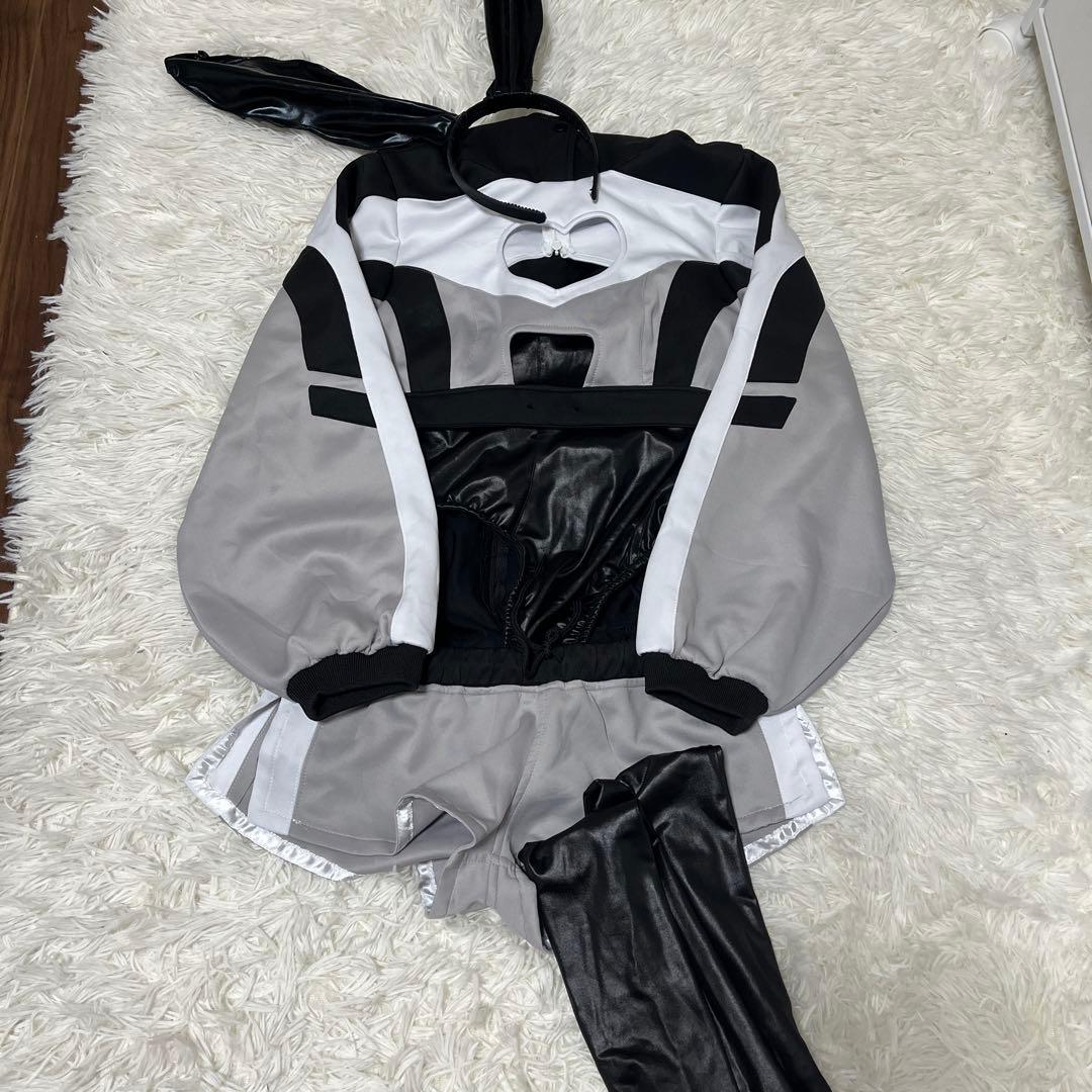 バニーガール コスプレ衣装 グレー ブラック マリームーン スポーティー