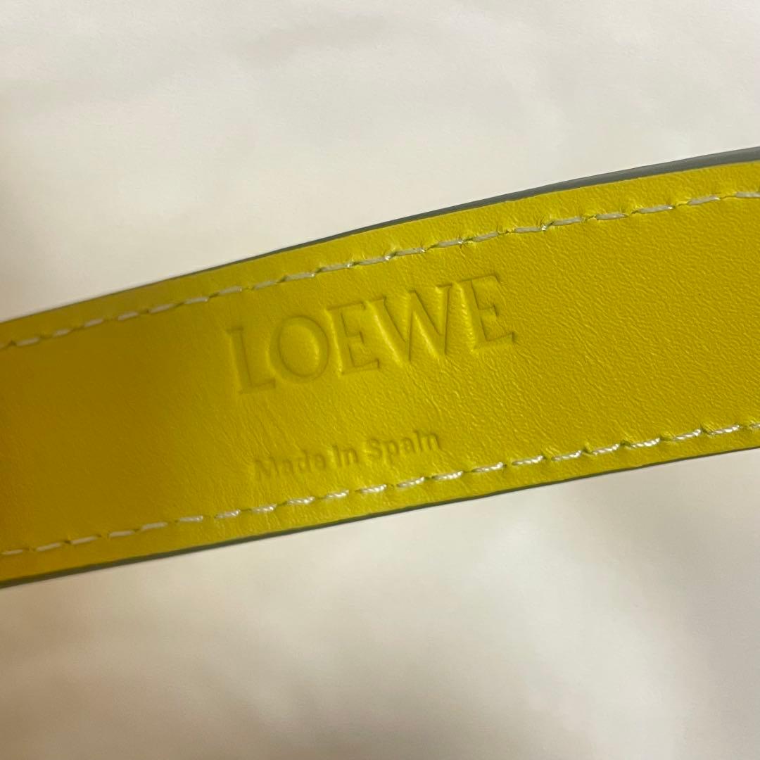 新品同様　ロエベ　バスケットバッグ　イエロー　ミディアムサイズ　ヤシの葉&カーフ