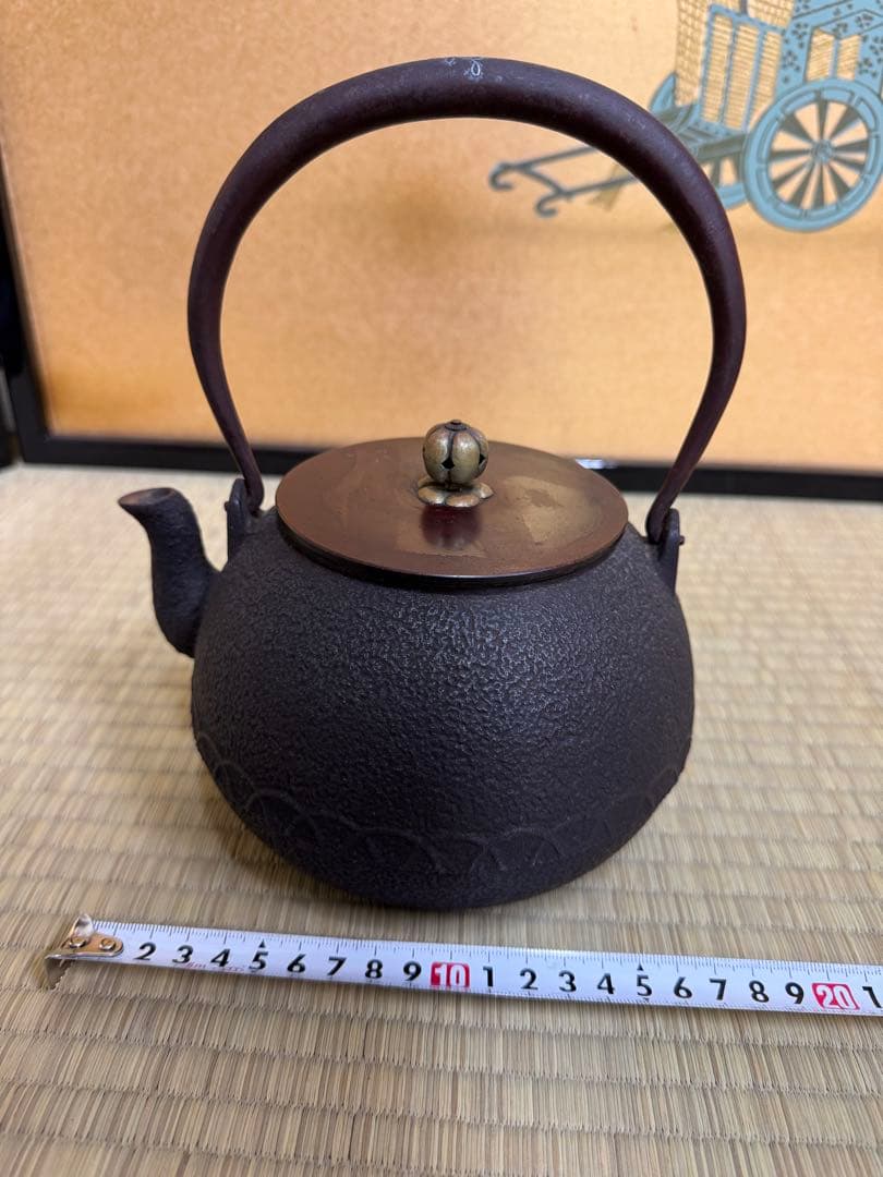 茶道具　龍文堂造 鉄瓶　時代物