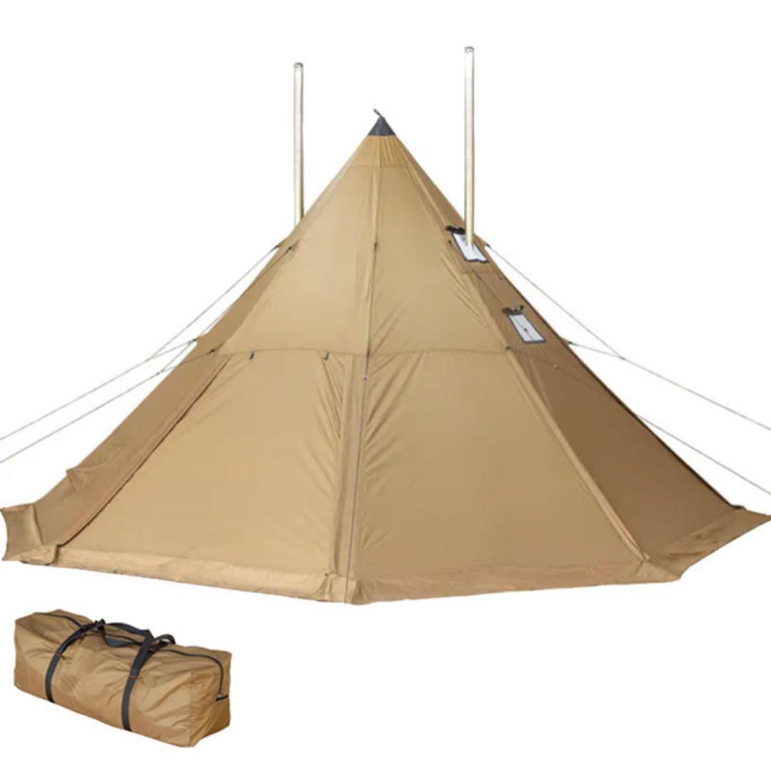 新品 POMOLY 超軽量大型ワンポールテント ストーブジャック多数 薪ストーブ