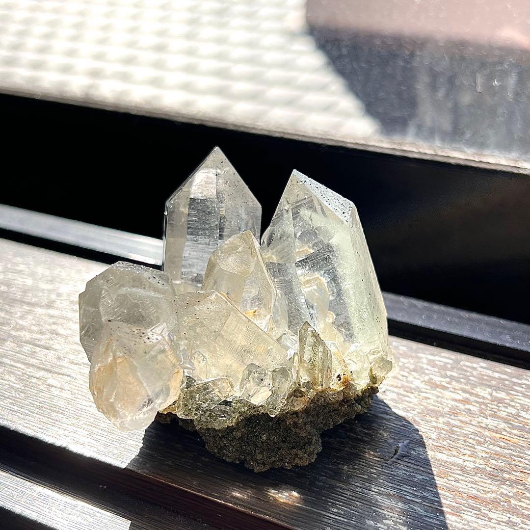 ヒマラヤ　マニハール産　ルチル＆アテナース入り水晶　クローライト　ルチルクォーツ