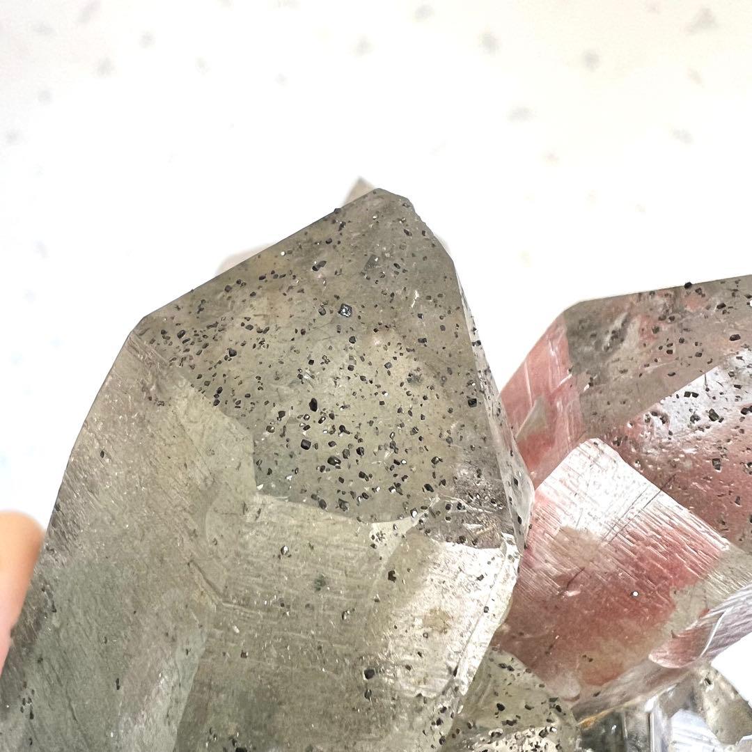 ヒマラヤ　マニハール産　ルチル＆アテナース入り水晶　クローライト　ルチルクォーツ