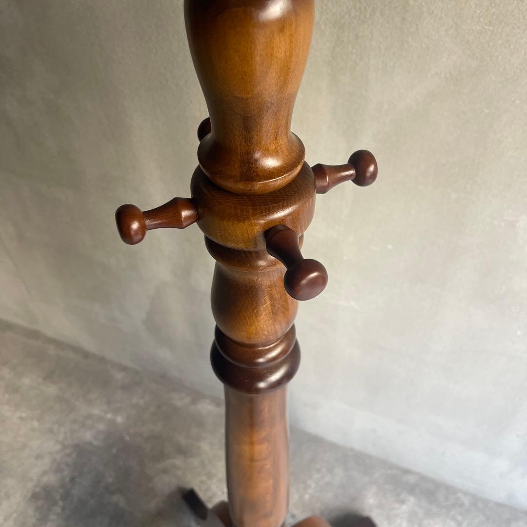 美品　カリモク コロニアル ハンガーラック ポールスタンド