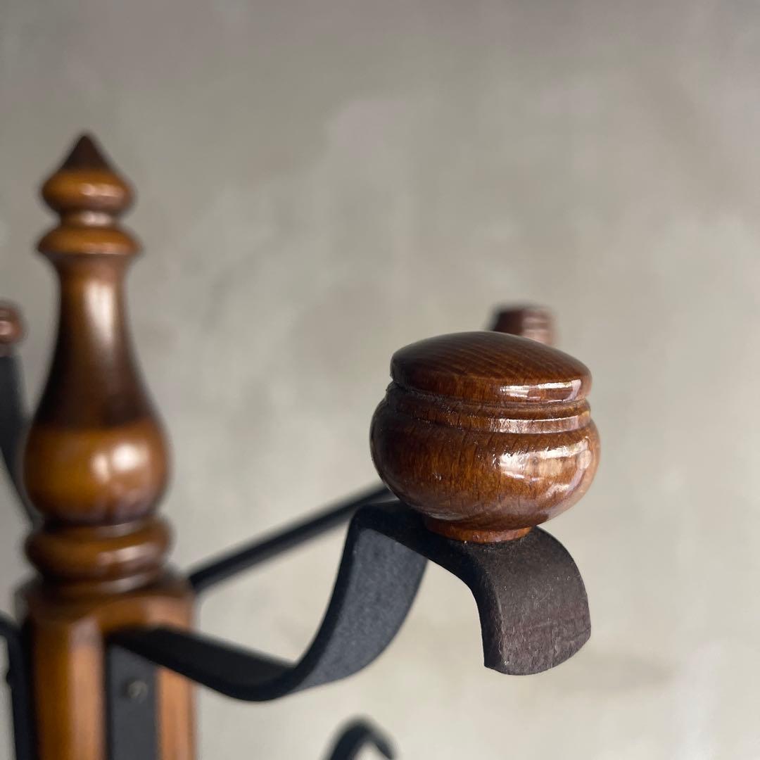 美品　カリモク コロニアル ハンガーラック ポールスタンド