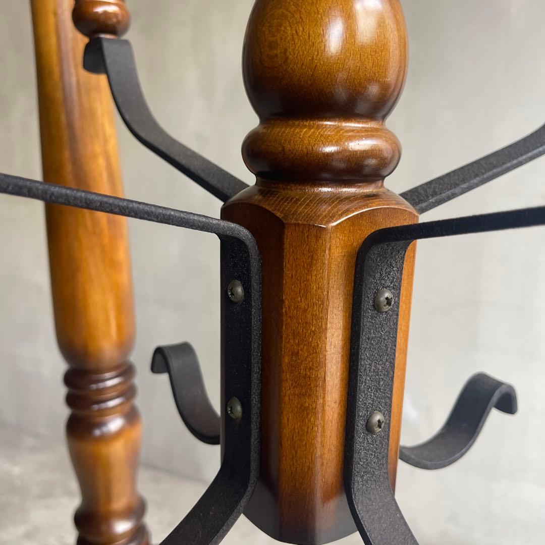 美品　カリモク コロニアル ハンガーラック ポールスタンド