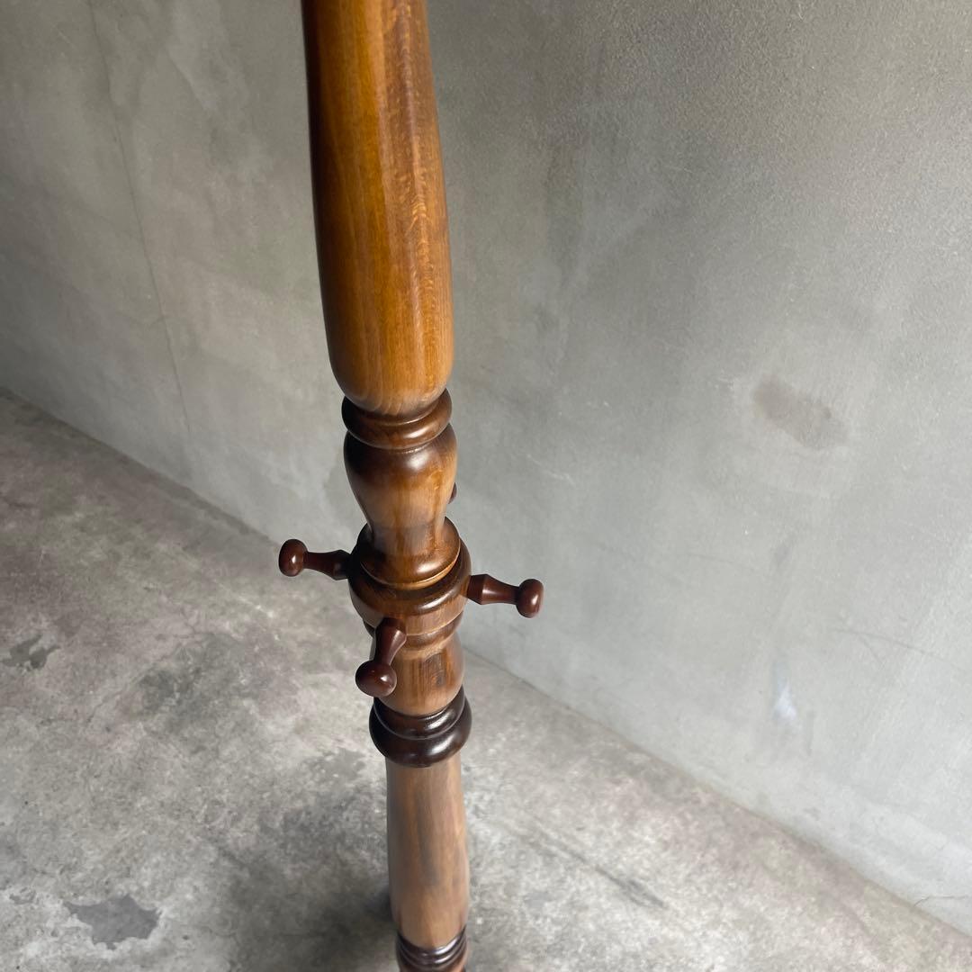 美品　カリモク コロニアル ハンガーラック ポールスタンド