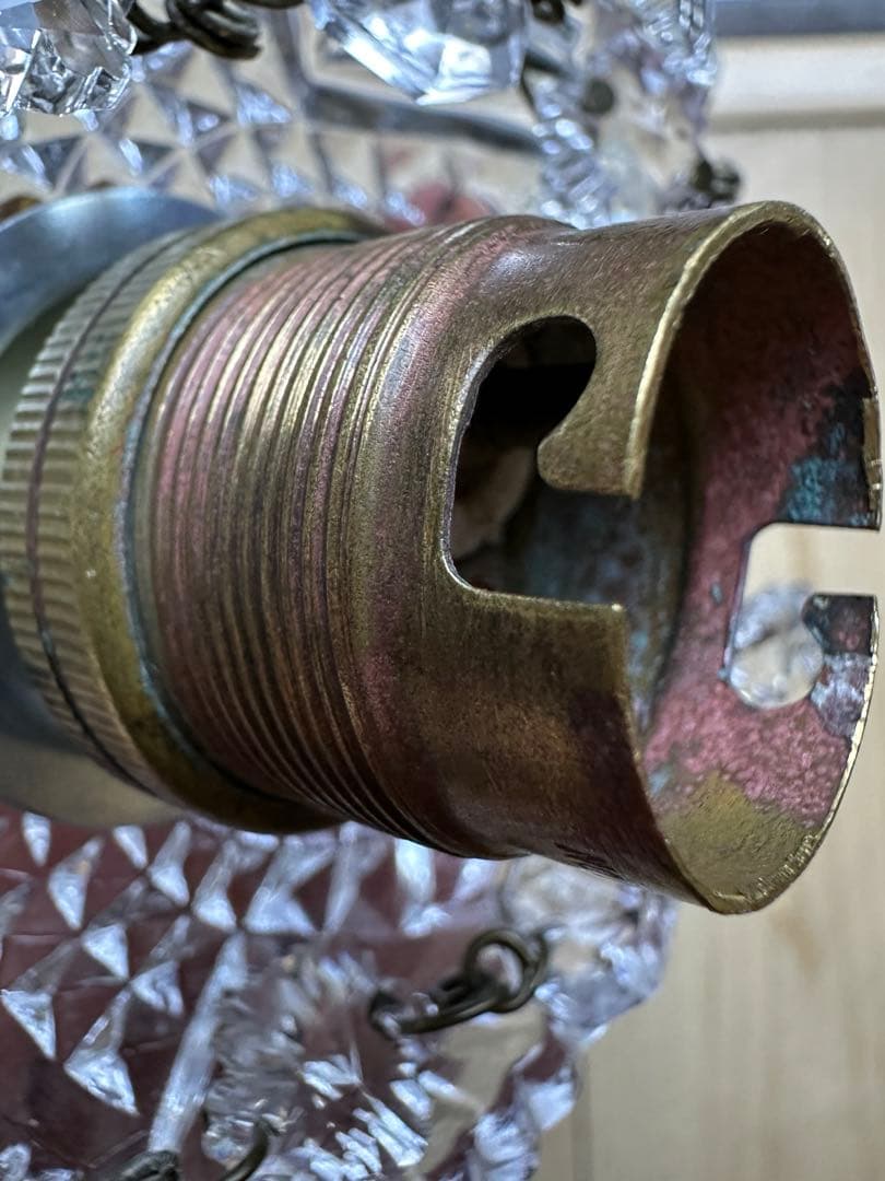 フランス アンティーク スノーフレークとアイシクルドロップの冬ミニシャンデリア＊