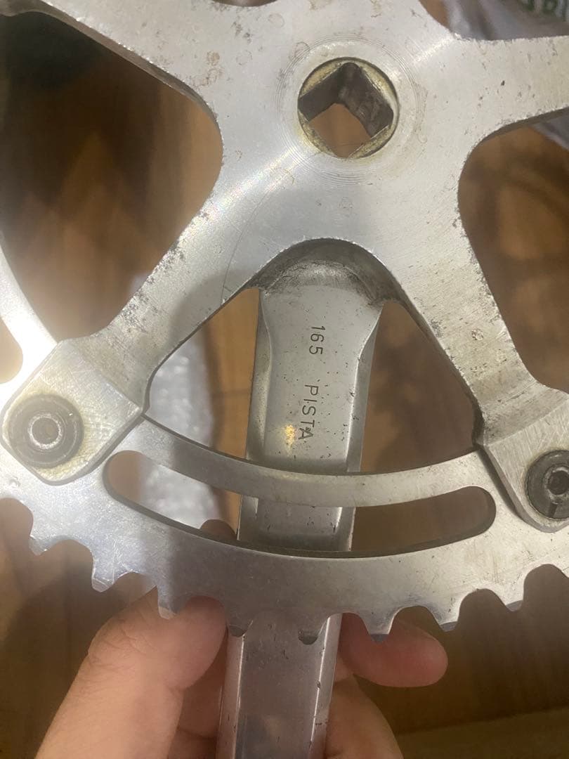 カンパ　Pista クランクセット 165mm スギノ　チェーンリング付き