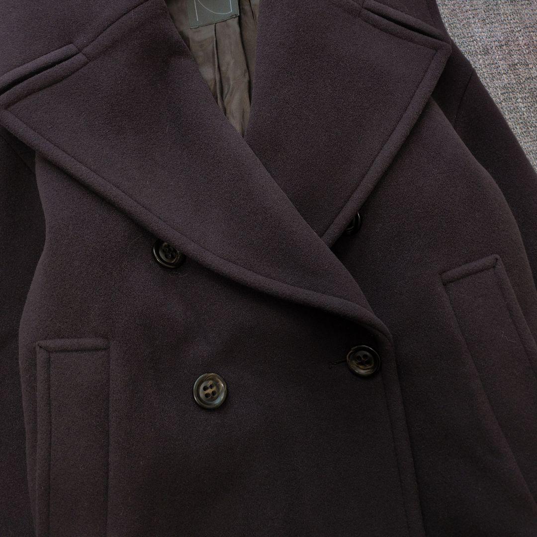 ノーブル　カシミヤ混　MTRビッグカラーPコート　ブラウン　着用感のない美品