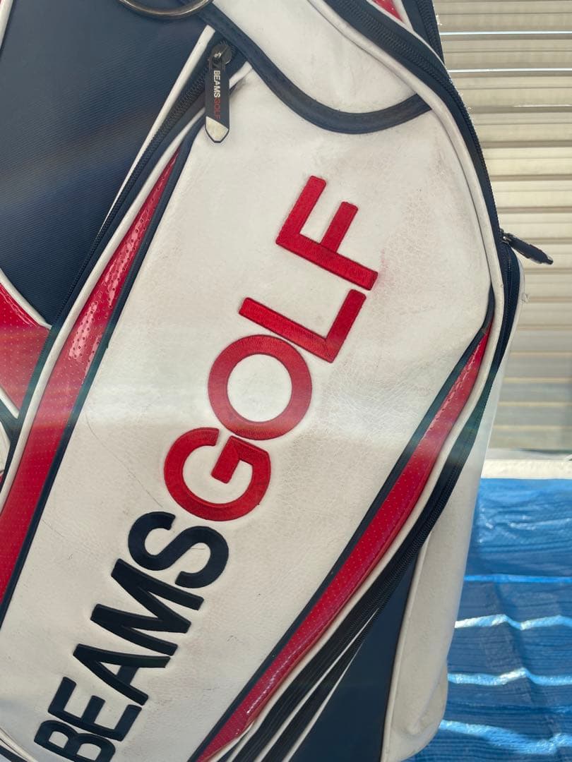 期間限定値下げ！BEAMS GOLF キャディバッグ ホワイト/レッド/ネイビー
