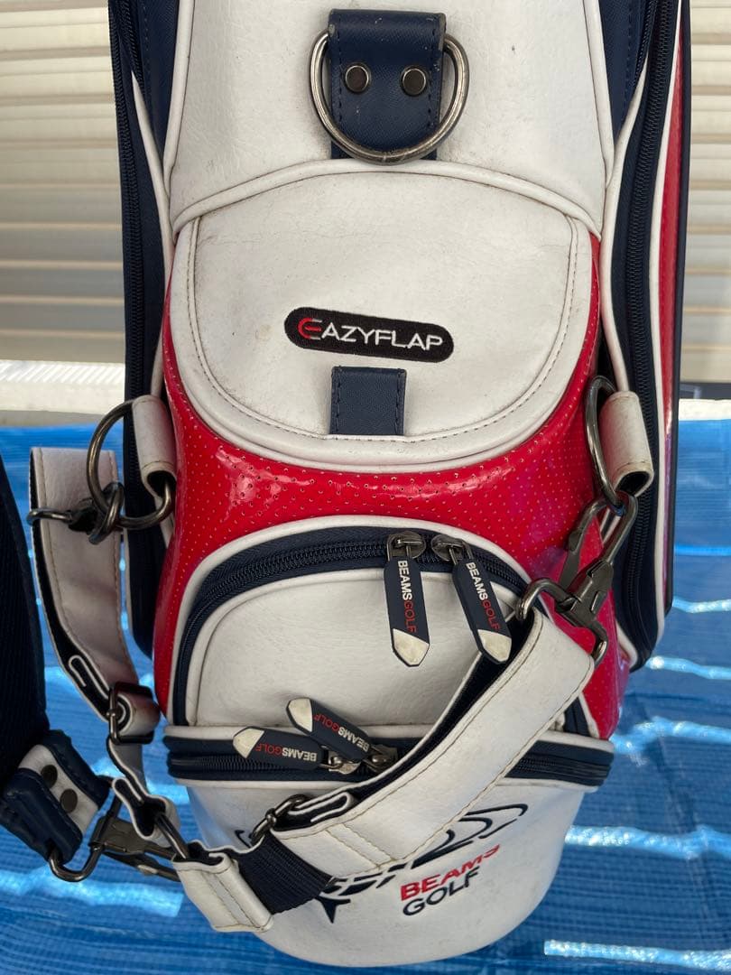 期間限定値下げ！BEAMS GOLF キャディバッグ ホワイト/レッド/ネイビー