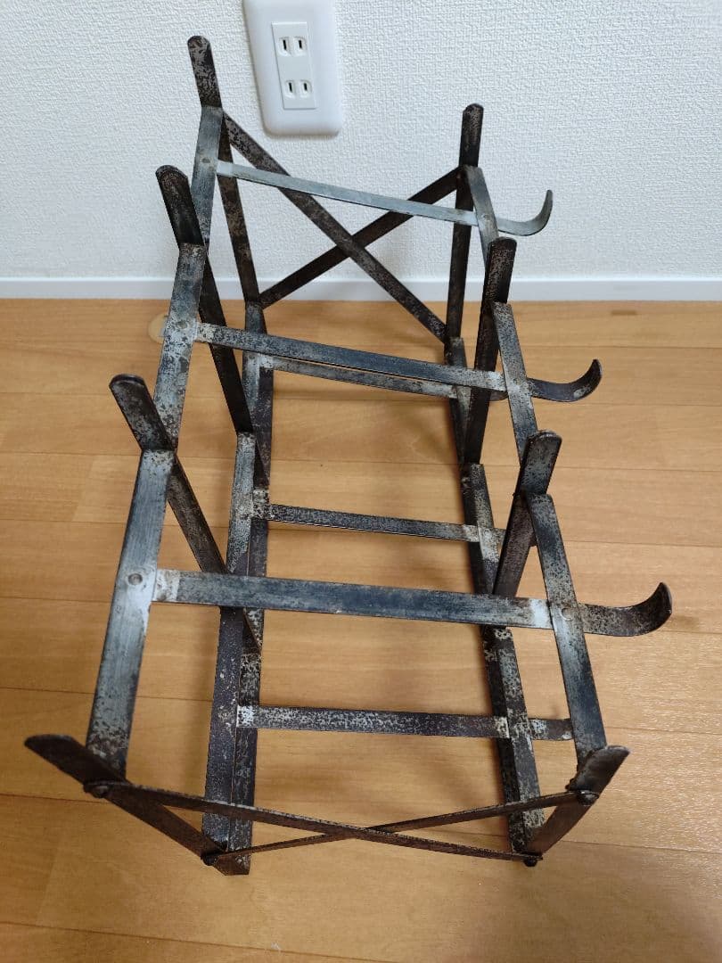 昭和レトロ　ガラス瓶お菓子入れ　小物入れ　アンティーク　ビンテージ　架台付　レア