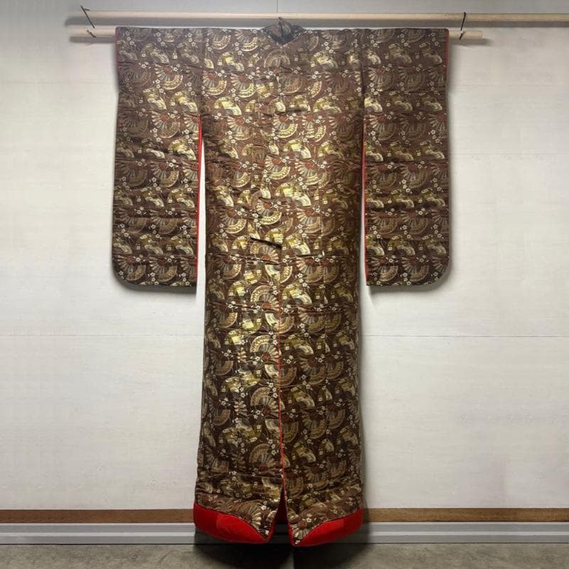 時代 打掛①アンティーク着物 明治~大正 正絹 結婚式 婚礼 金襴緞子【美品】