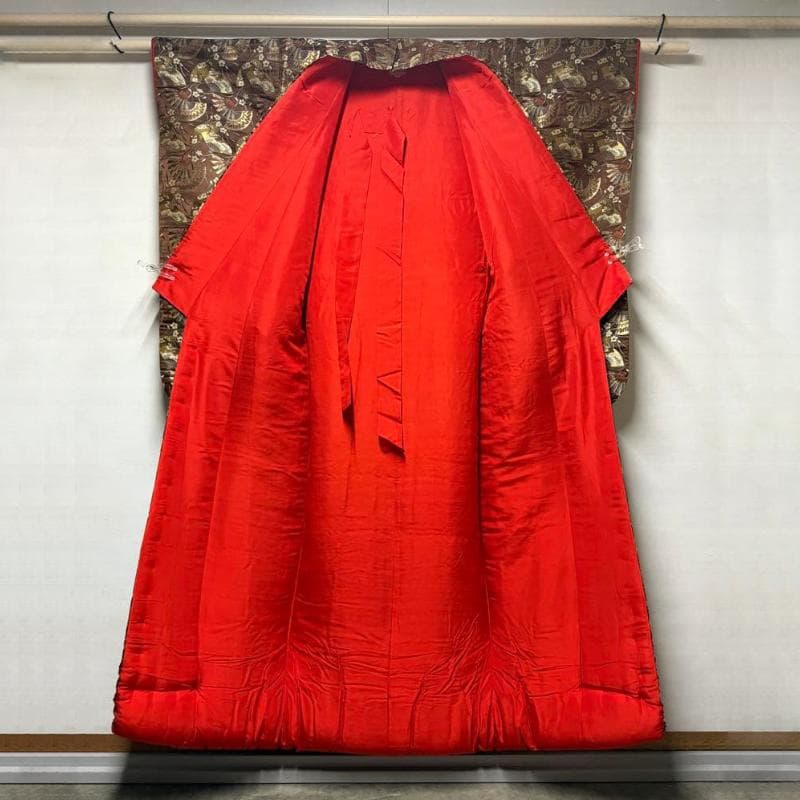 時代 打掛①アンティーク着物 明治~大正 正絹 結婚式 婚礼 金襴緞子【美品】