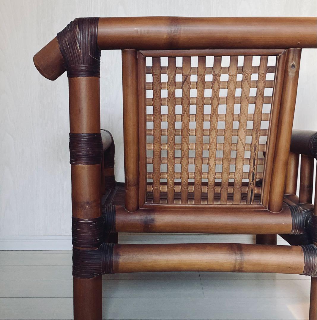 〈希少〉バンブー 竹製 ラタン チェア アンティーク 民族　民族雑貨