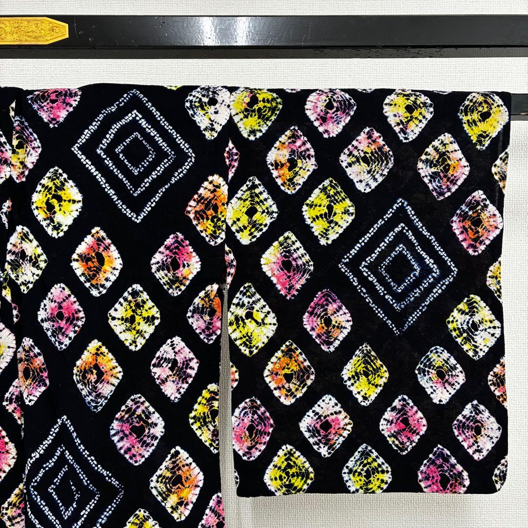 桜*中様 着物 有松絞り 浴衣 木綿 素敵なデザイン 藍染め U-7329