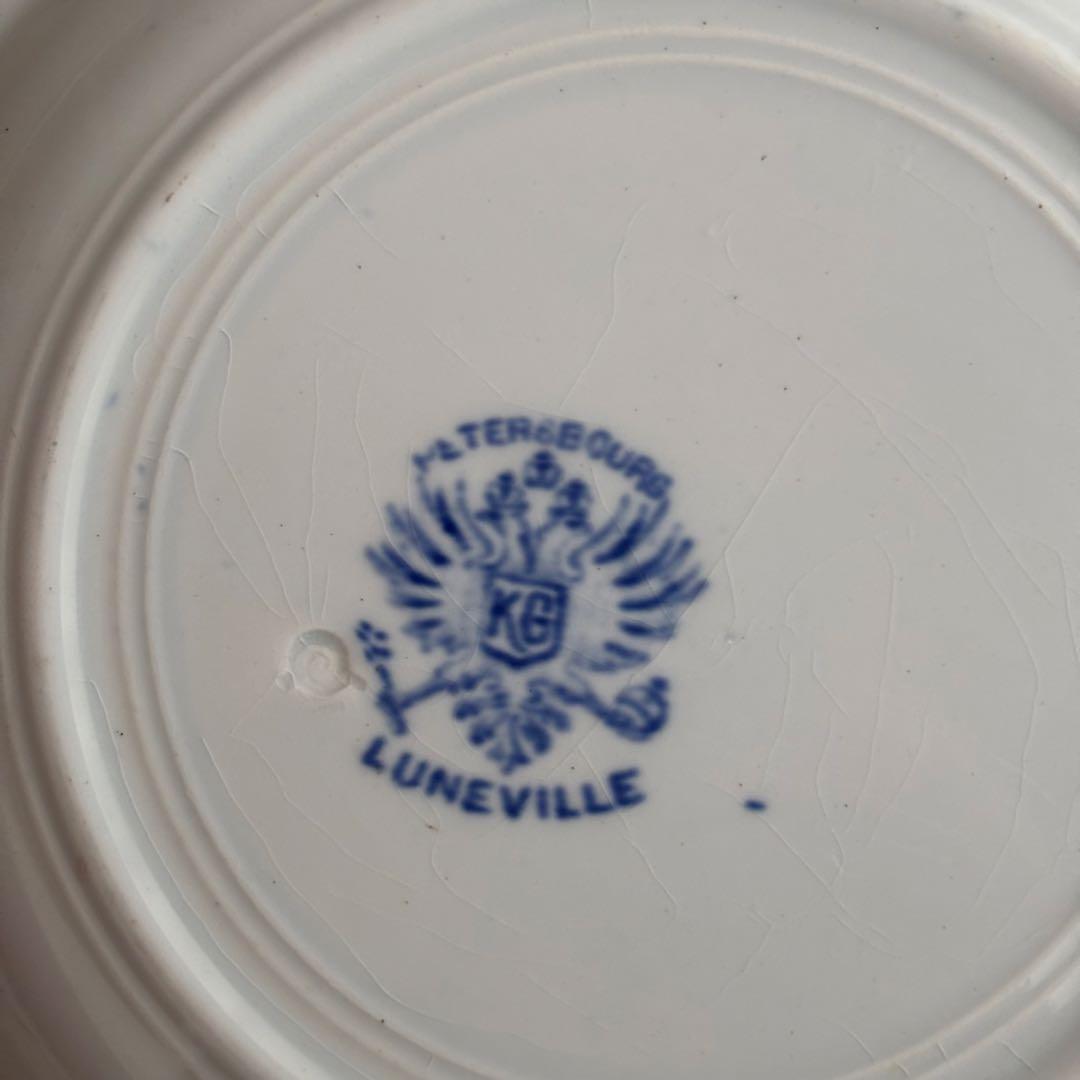 フランスアンティーク リュネヴィル ブルーの紋章 スーププレートB