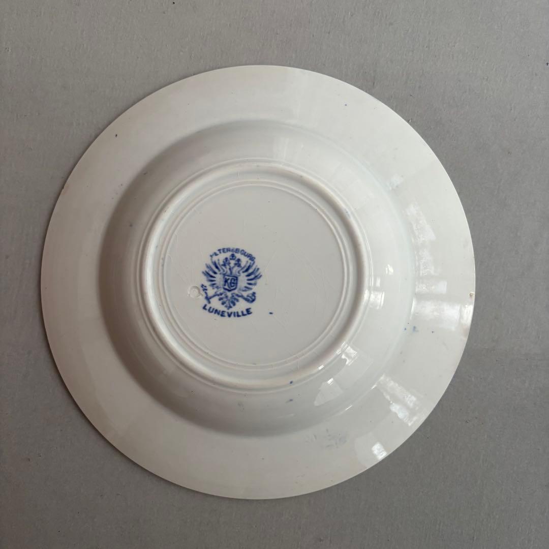 フランスアンティーク リュネヴィル ブルーの紋章 スーププレートB