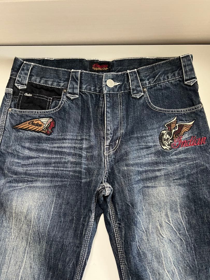 Indian Motocycle 刺繍　デニム